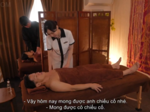 Đụ lồn nhân viên massager dáng đẹp chân dài khi vợ ngủ say kế bên